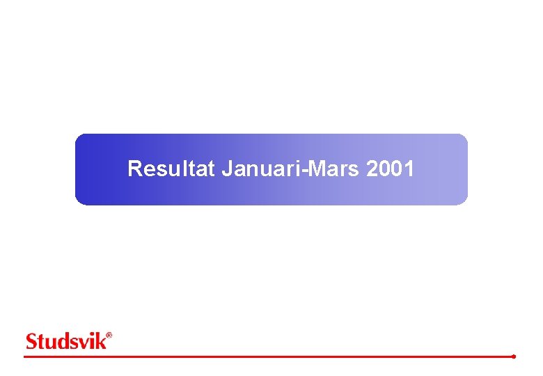 Resultat Januari-Mars 2001 