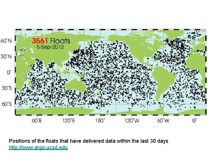 Positions of the floats that have delivered data within the last 30 days http: