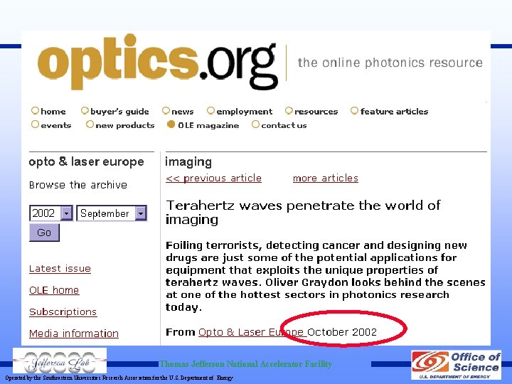 Thomas Jefferson National Accelerator Facility Operated by the Southeastern Universities Research Association for the Thomas Jefferson National Accelerator Facility Operated by the Southeastern Universities Research Association for the