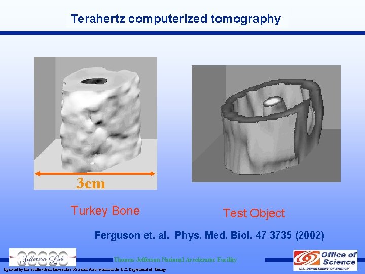 Terahertz computerized tomography 3 cm Turkey Bone Test Object Ferguson et. al. Phys. Med.