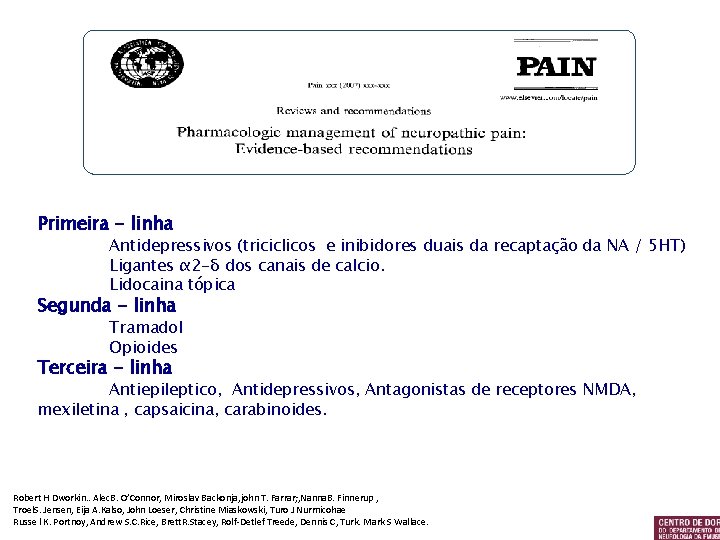 Primeira - linha Antidepressivos (triciclicos e inibidores duais da recaptação da NA / 5