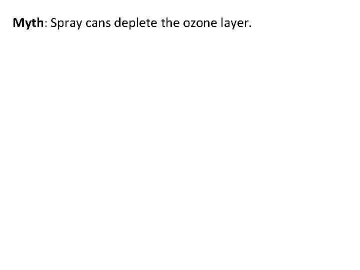 Myth: Spray cans deplete the ozone layer. 