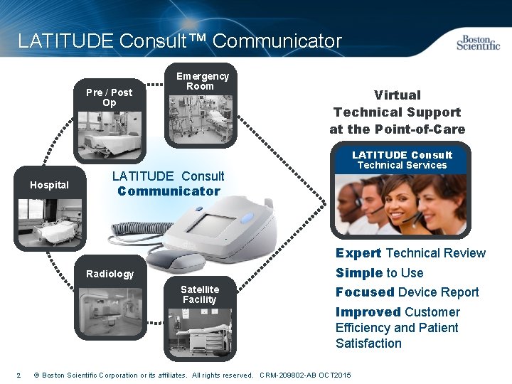LATITUDE Consult™ Communicator Pre / Post Op Hospital Emergency Room Virtual Technical Support at
