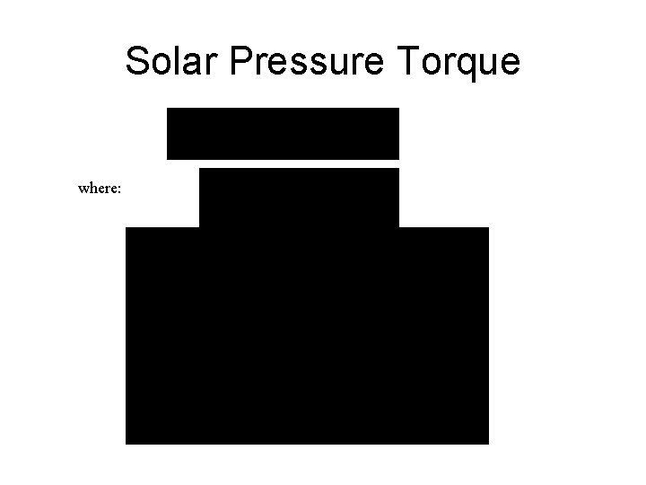 Solar Pressure Torque where: 