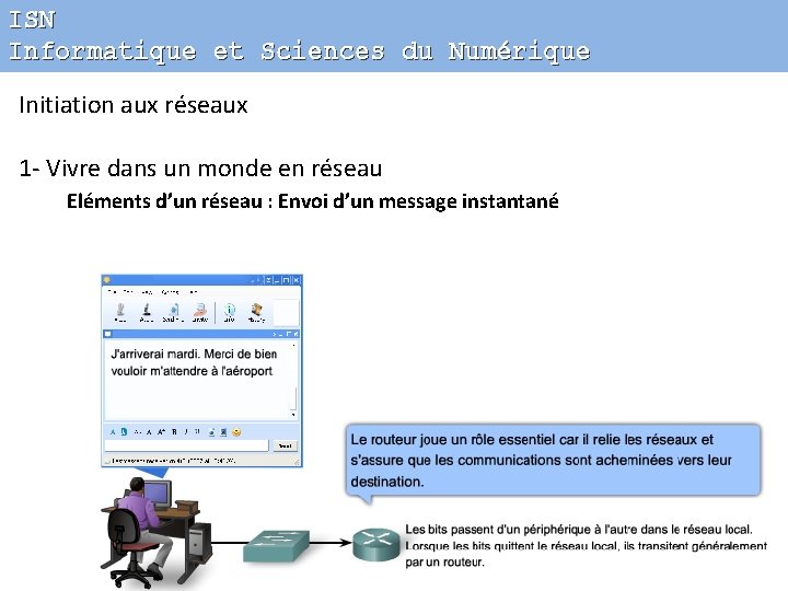 ISN Informatique et Sciences du Numérique Initiation aux réseaux 1 - Vivre dans un