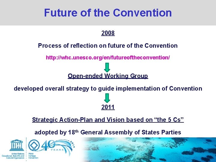 Future of the Convention 2008 Process of reflection on future of the Convention http: Future of the Convention 2008 Process of reflection on future of the Convention http: