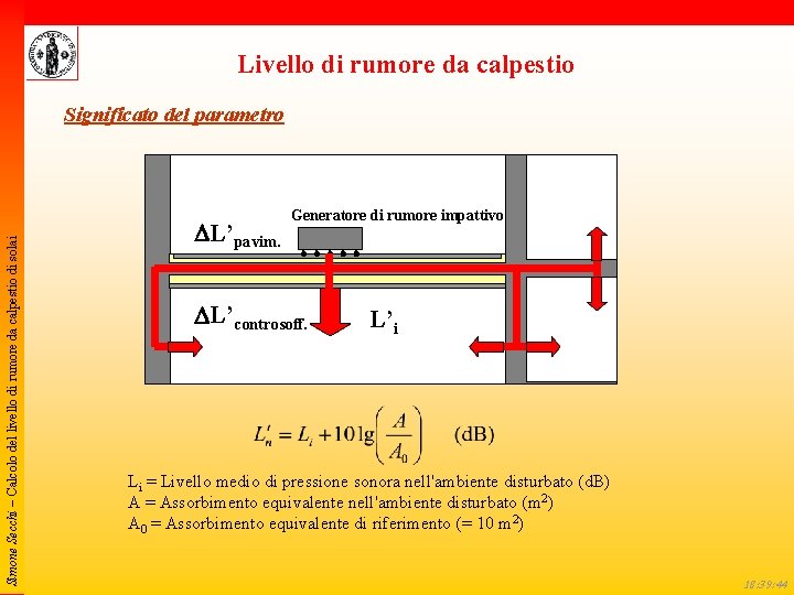 Livello di rumore da calpestio Simone Secchi – Calcolo del livello di rumore da