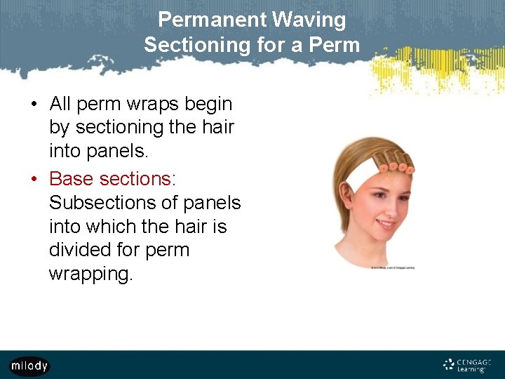 Permanent Waving Sectioning for a Perm • All perm wraps begin by sectioning the