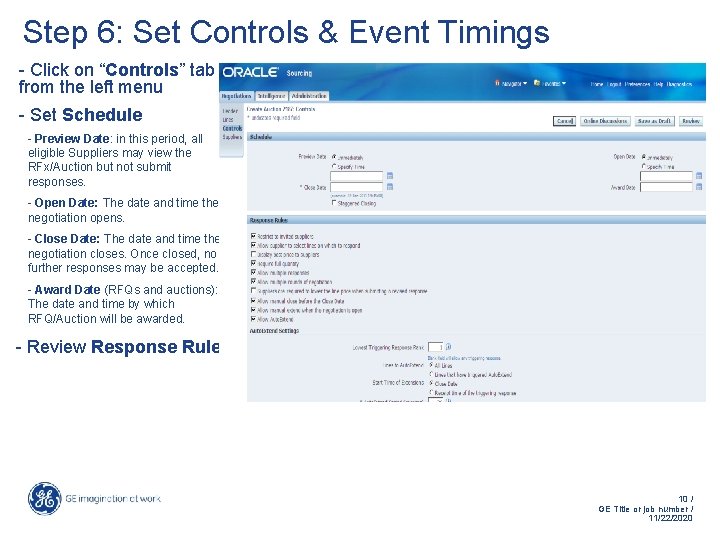 Step 6: Set Controls & Event Timings - Click on “Controls” tab from the Step 6: Set Controls & Event Timings - Click on “Controls” tab from the