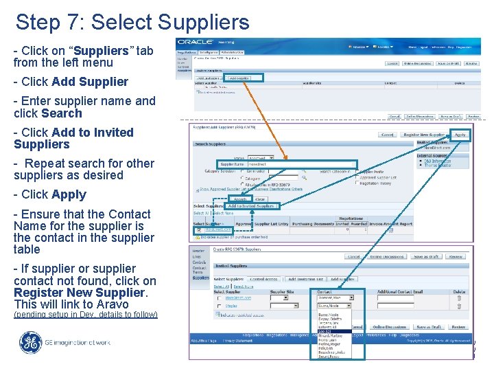 Step 7: Select Suppliers - Click on “Suppliers” tab from the left menu - Step 7: Select Suppliers - Click on “Suppliers” tab from the left menu -