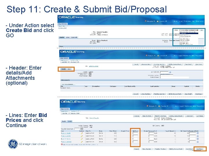Step 11: Create & Submit Bid/Proposal - Under Action select Create Bid and click Step 11: Create & Submit Bid/Proposal - Under Action select Create Bid and click