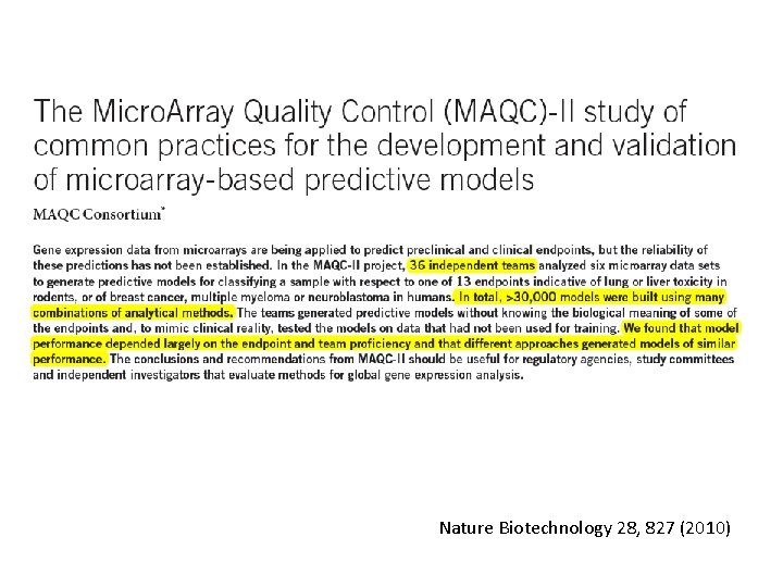 Nature Biotechnology 28, 827 (2010) 