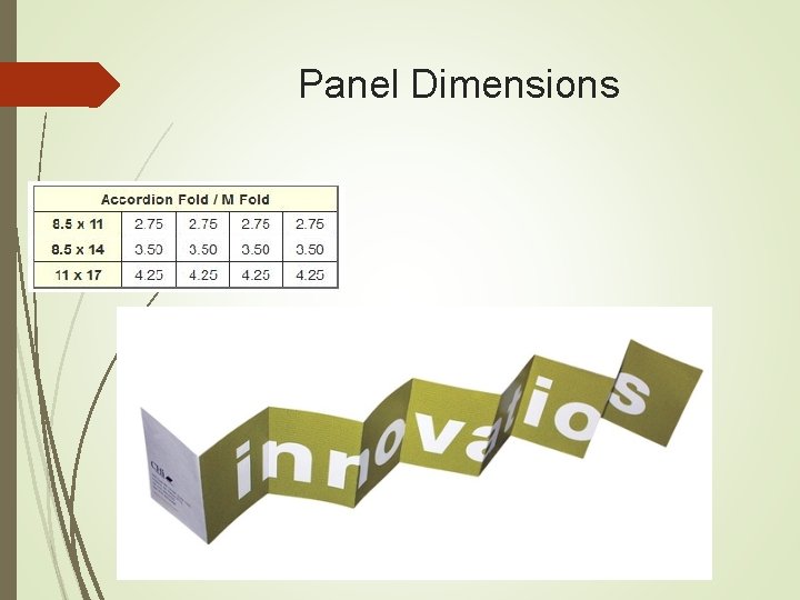 Panel Dimensions 
