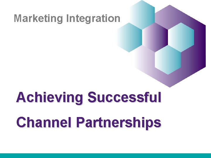 Marketing Integration Achieving Successful Channel Partnerships © 2006 Marketing Integration 