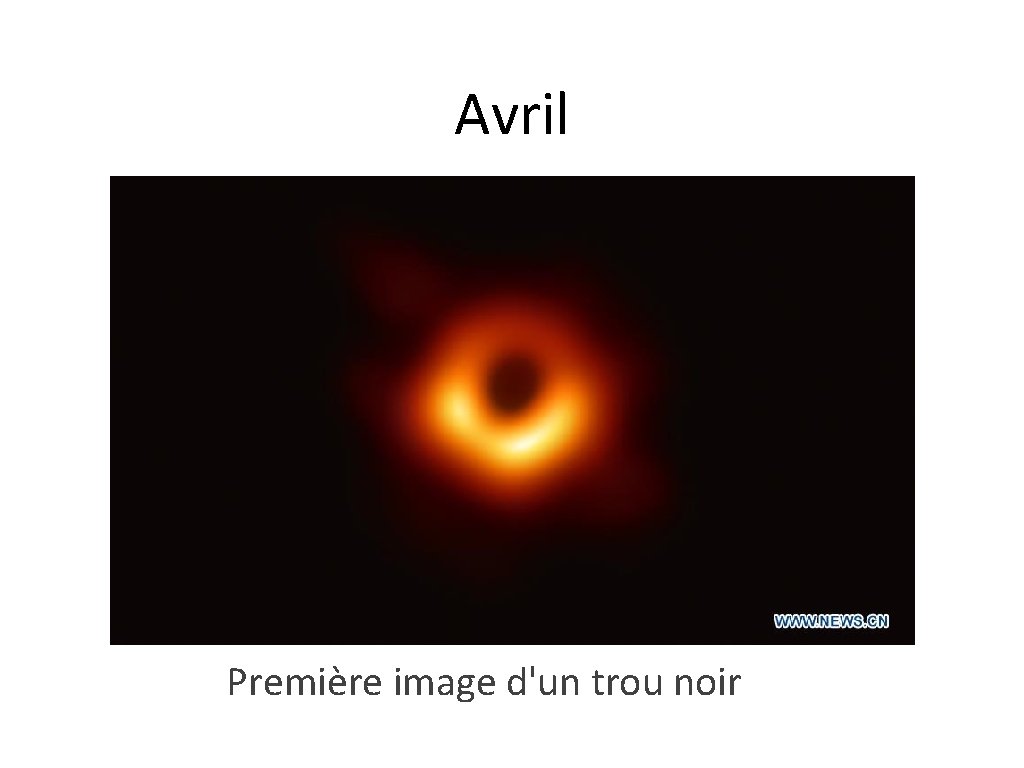 Avril Première image d'un trou noir 