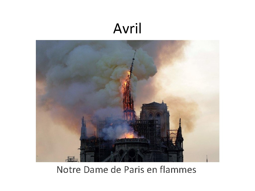 Avril Notre Dame de Paris en flammes 