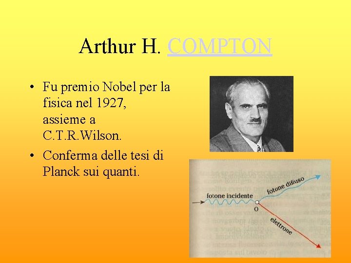 Arthur H. COMPTON • Fu premio Nobel per la fisica nel 1927, assieme a