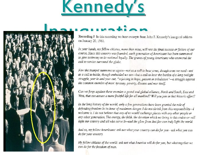 Kennedy’s Inauguration… 