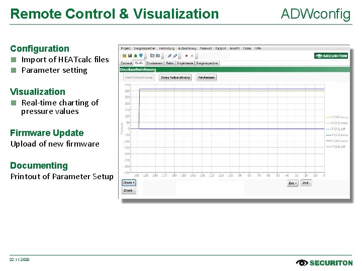 Remote Control & Visualization Configuration ■ Import of HEATcalc files ■ Parameter setting Visualization