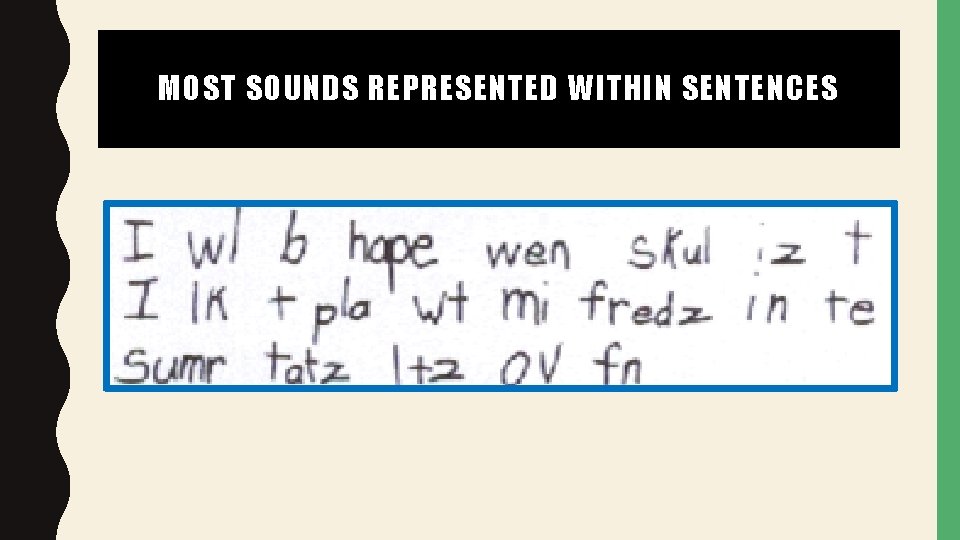 MOST SOUNDS REPRESENTED WITHIN SENTENCES 