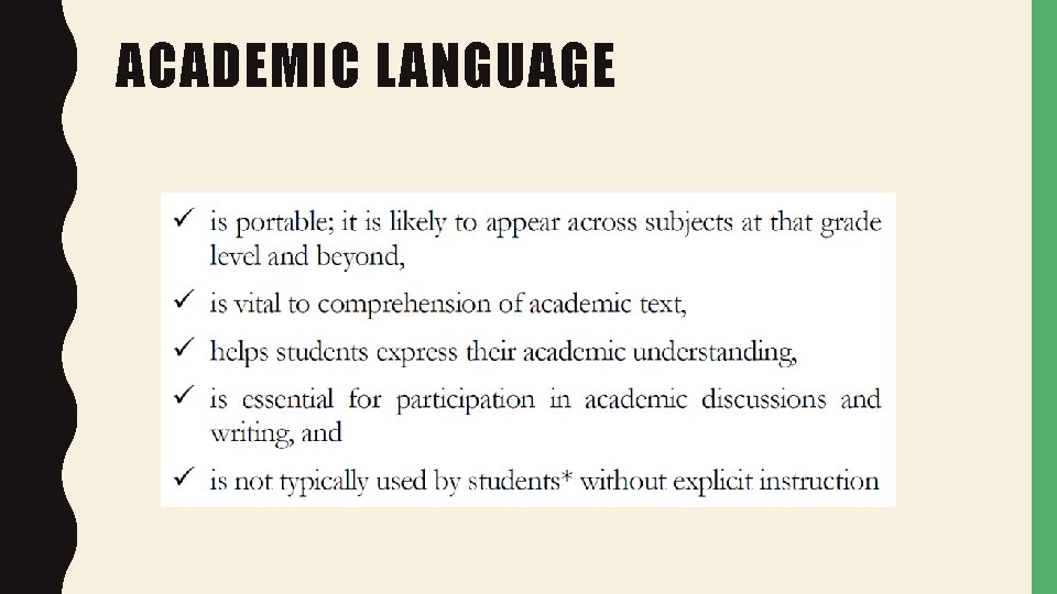 ACADEMIC LANGUAGE 