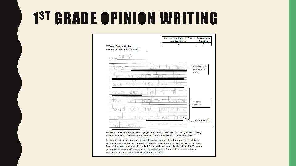 ST 1 GRADE OPINION WRITING 