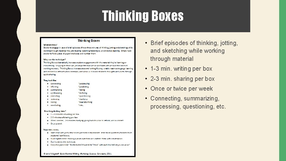 Thinking Boxes • Brief episodes of thinking, jotting, and sketching while working through material