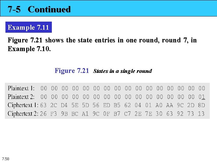7 -5 Continued Example 7. 11 Figure 7. 21 shows the state entries in 7 -5 Continued Example 7. 11 Figure 7. 21 shows the state entries in