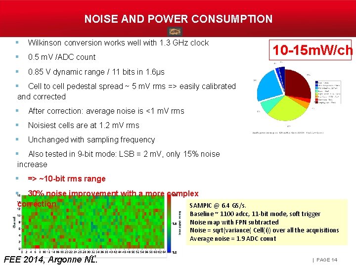 NOISE AND POWER CONSUMPTION § Wilkinson conversion works well with 1. 3 GHz clock