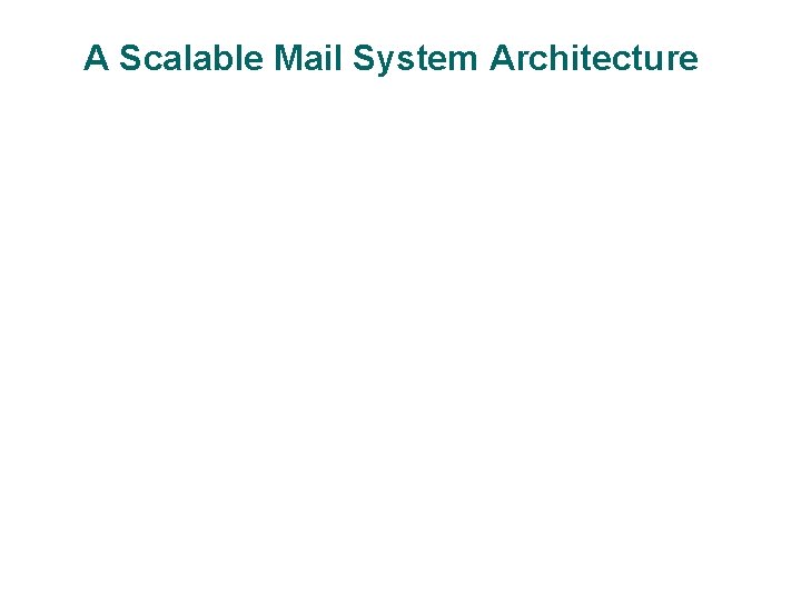 A Scalable Mail System Architecture 19 A Scalable Mail System Architecture 19