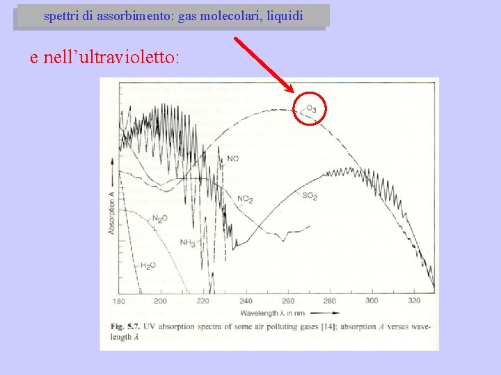 spettri di assorbimento: gas molecolari, liquidi e nell’ultravioletto: 