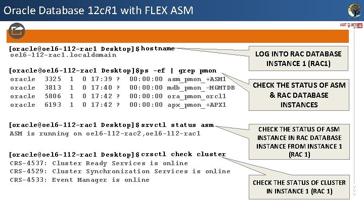 Oracle Database 12 c. R 1 with FLEX ASM [oracle@oel 6 -112 -rac 1