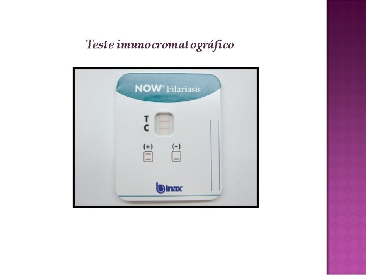 Teste imunocromatográfico 