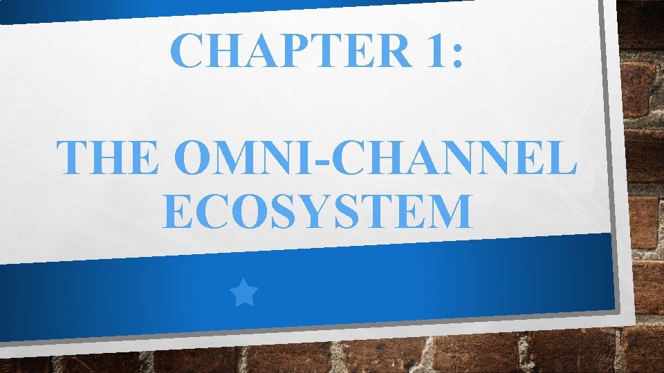 CHAPTER 1 THE OMNICHANNEL ECOSYSTEM AGENDA LEARNING OBJECTIVES