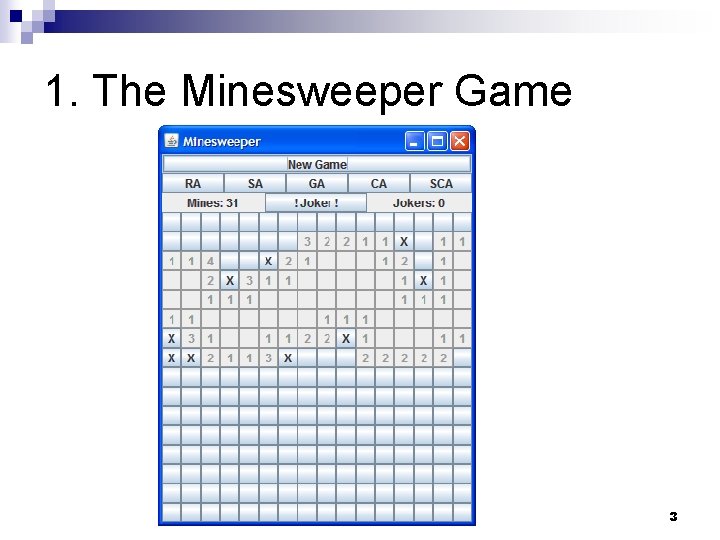 1. The Minesweeper Game 3 1. The Minesweeper Game 3
