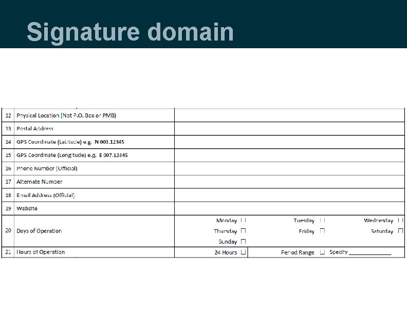 Signature domain 