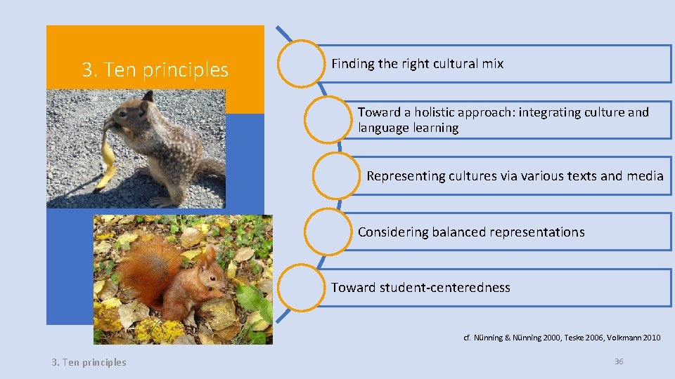 3. Ten principles Finding the right cultural mix Toward a holistic approach: integrating culture