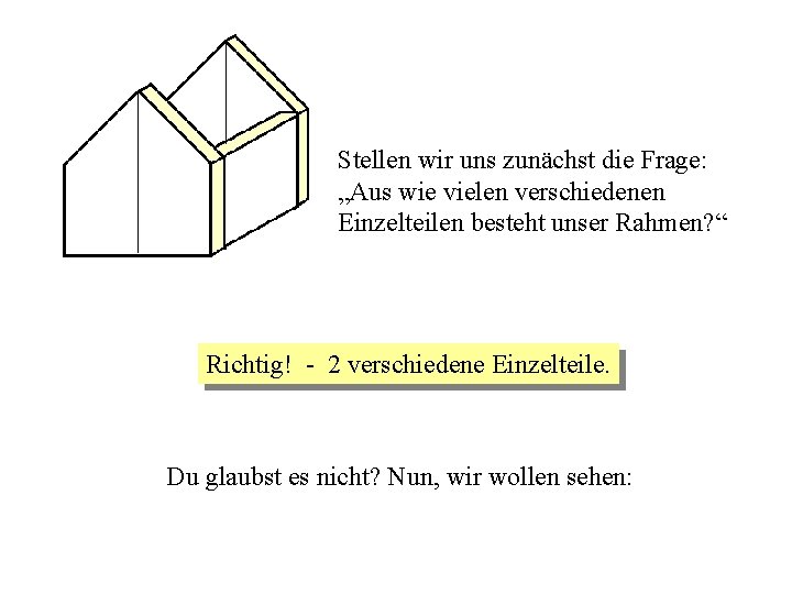 Stellen wir uns zunächst die Frage: „Aus wie vielen verschiedenen Einzelteilen besteht unser Rahmen?