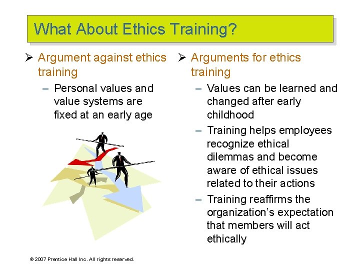 What About Ethics Training? Ø Argument against ethics Ø Arguments for ethics training –