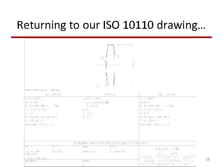 Returning to our ISO 10110 drawing… 15 
