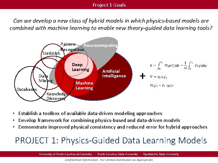 Project 1 Goals Can we develop a new class of hybrid models in which Project 1 Goals Can we develop a new class of hybrid models in which