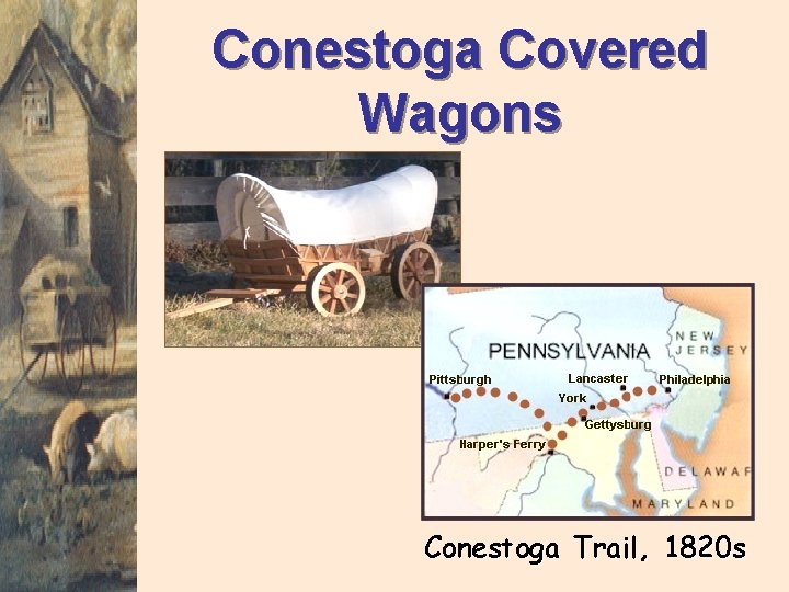 Conestoga Covered Wagons Conestoga Trail, 1820 s 