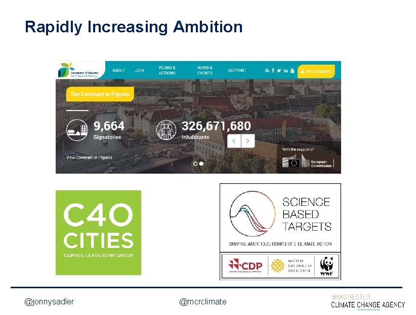 INSERT SLIDE TITLE HERE Rapidly Increasing Ambition <INSERT DESCRIPTION HERE IF NECESSARY> @jonnysadler @mcrclimate