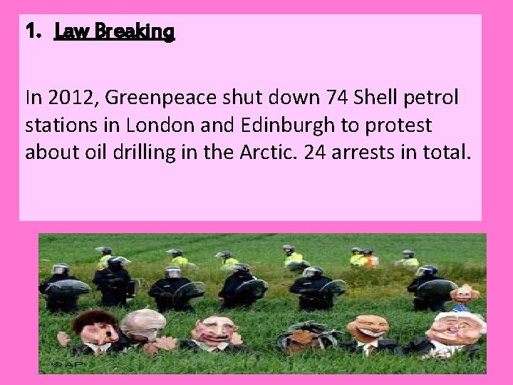 1. Law Breaking In 2012, Greenpeace shut down 74 Shell petrol stations in London