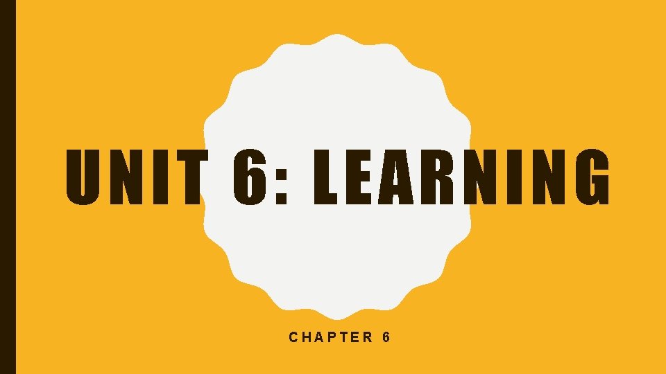 UNIT 6: LEARNING CHAPTER 6 