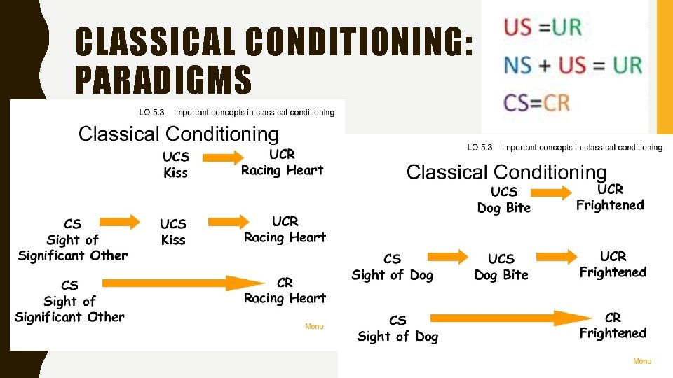 CLASSICAL CONDITIONING: PARADIGMS 