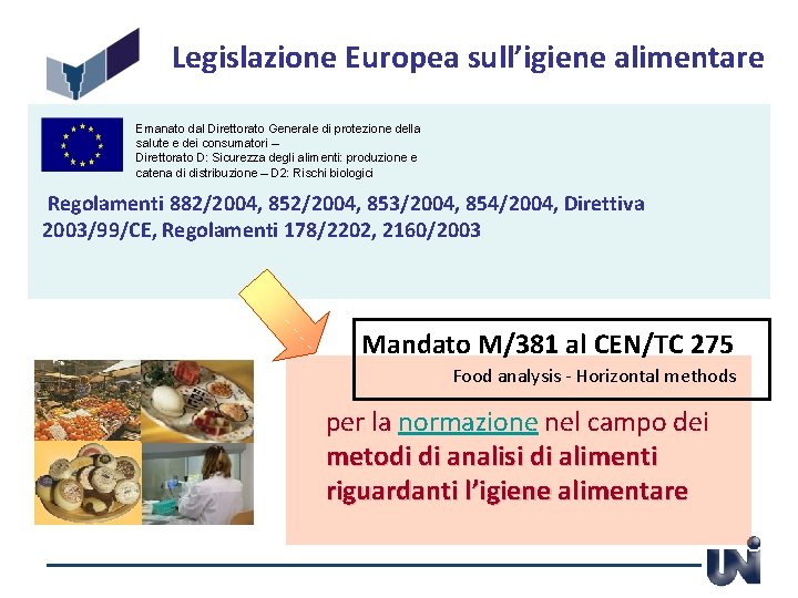 Legislazione Europea sull’igiene alimentare Emanato dal Direttorato Generale di protezione della salute e dei