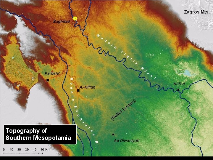 ct i l Re ( Topography of Southern Mesopotamia L s) e e ev