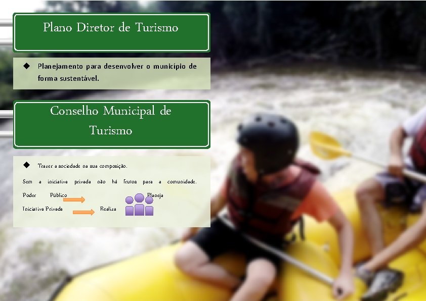 Plano Diretor de Turismo u Planejamento para desenvolver o município de forma sustentável. Conselho Plano Diretor de Turismo u Planejamento para desenvolver o município de forma sustentável. Conselho