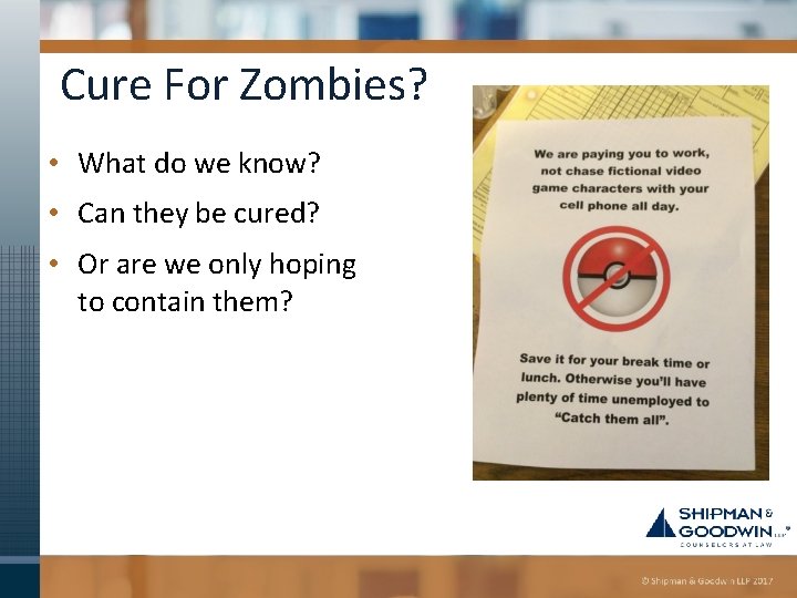 Cure For Zombies? • What do we know? • Can they be cured? •